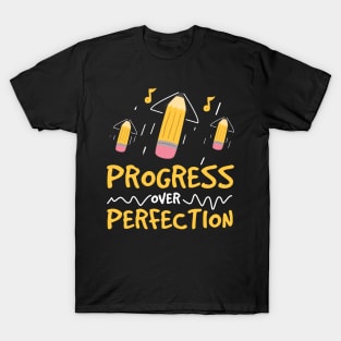 Motivational Progress Over Perfection Back to School T-Shirt